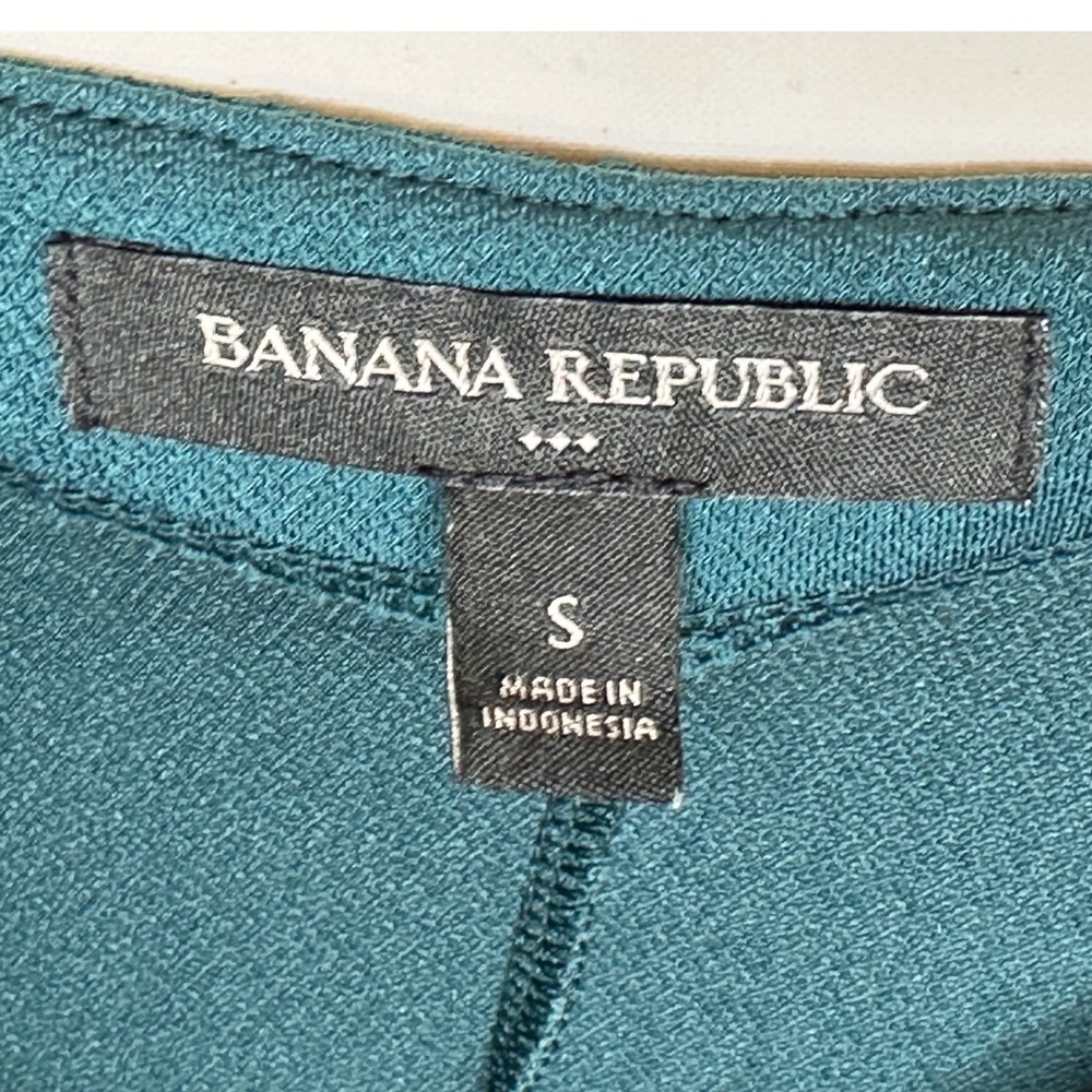 Banana Republic Cowl Neck Long Sleeve Career wear Blouse size Small Teal/Green - Picture 2 of 6